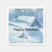 Schneedecke in einem Wald Serviette (Vorderseite)