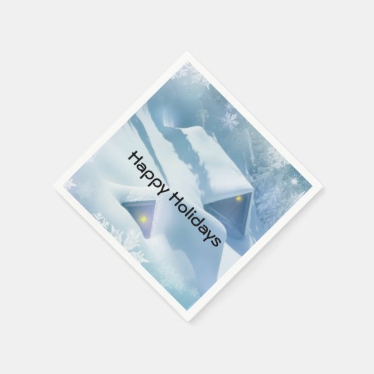 Schneedecke in einem Wald Serviette (Ecke)