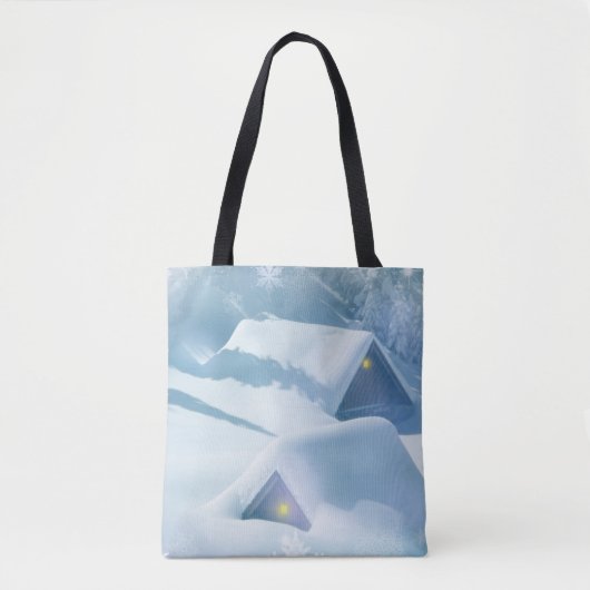 Schneedecke in einem Wald Tasche (Vorderseite)