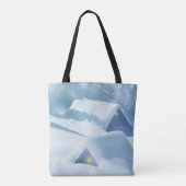 Schneedecke in einem Wald Tasche (Rückseite)