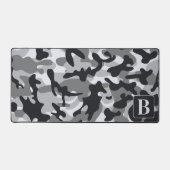 Schneedecke Personalisiert Modernes Monogramm Camo Schreibtischunterlage (Vorderseite)