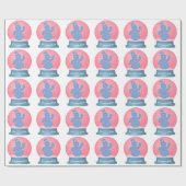 Schneedecke Rosa und Blau Geschenkpapier (Flach)