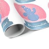 Schneedecke Rosa und Blau Geschenkpapier (Rolleneckpunkt)