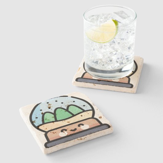 Schneedecke Steinuntersetzer (Seitenansicht)