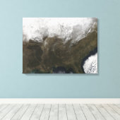 Schneedecke über den Staaten Leinwanddruck (Insitu (Holzboden))