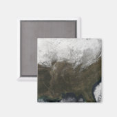 Schneedecke über den Staaten Magnet (Vorderseite/Rückseite)