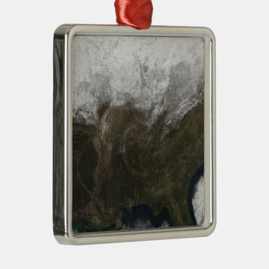 Schneedecke über den Staaten Silbernes Ornament (Rechts)