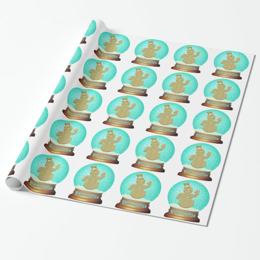 Schneedecke-Umhüllungspapier Gold aquamarin Geschenkpapier (Ungerollt)