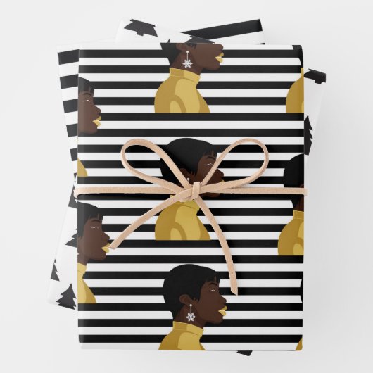 Schneedeckenpapier mit flachen Blättern Geschenkpapier Set (Beispiel)