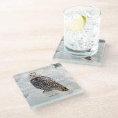 Schneedecker-Untersetzer Glasuntersetzer (Schrägansicht)