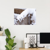 Schneedeckte Zaun-Plakat Poster (Heimbüro)