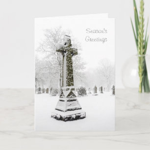 Schneedecktes Kreuz - Personalisierbare Weihnachts Feiertagskarte