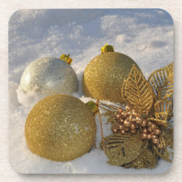 Schneedekorationen im Glitzer Getränkeuntersetzer