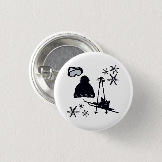 Schneedesigns verschiedener Gegenstände Button (Vorne & Hinten)