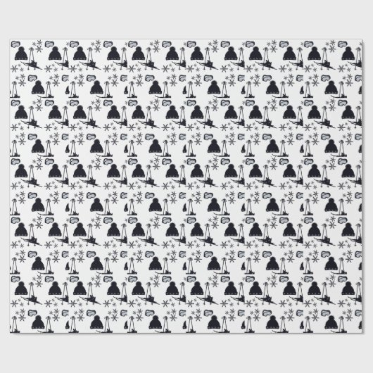 Schneedesigns verschiedener Gegenstände Geschenkpapier (Flach)