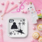 Schneedesigns verschiedener Gegenstände Pappteller (Party)