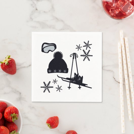 Schneedesigns verschiedener Gegenstände Serviette (Beispiel)