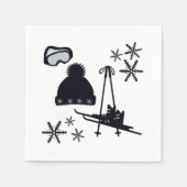 Schneedesigns verschiedener Gegenstände Serviette (Vorderseite)