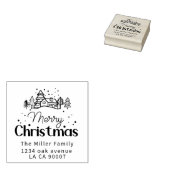 Schneedorf frohe Weihnachtsfeiertage Gummistempel (Stempel)