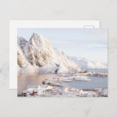 Schneedorf Rustikales Haus Weihnachten Postkarte (Vorne/Hinten)