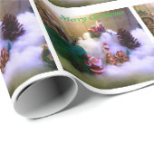 Schneedorf -Terrarium Foto - Geschenkpapier (Rolleneckpunkt)