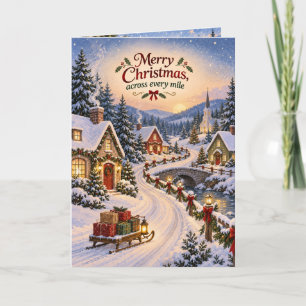 Schneedorf über die Meilen Weihnachtskarte Karte