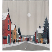 Schneedorf, zu Weihnachten - Duschvorhang (Vorderseite)