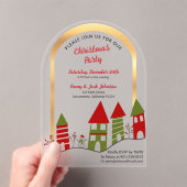 Schneedorf zu Weihnachten mattiert Acryleinladungen (Insitu (Handheld))