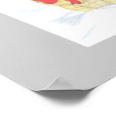 Schneedrucker Mops Poster (Ecke)