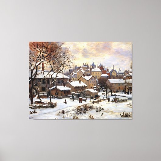 Schneeeffekt mit Sonneneinstellung Leinwanddruck (Vorderseite)