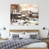 Schneeeffekt mit Sonneneinstellung Leinwanddruck (Insitu (Schlafzimmer))