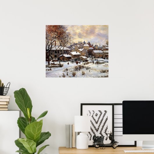 Schneeeffekt mit Sonneneinstellung Poster (Heimbüro)