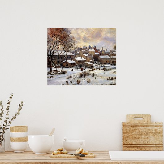 Schneeeffekt mit Sonneneinstellung Poster (Küche)