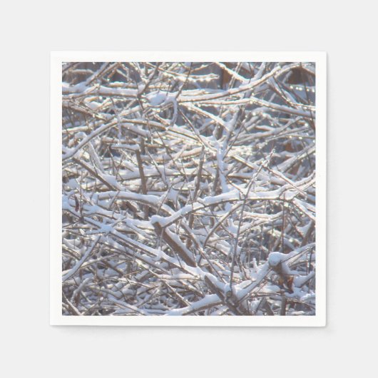 Schneeeiszweige im Winter Serviette (Vorderseite)