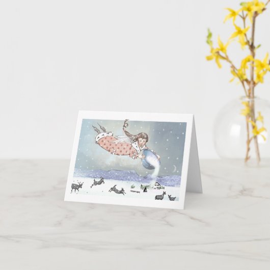 Schneeengel Karte (Gelbe Blume)