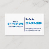 Schneeentfernungskarte mit doppelseitiger Visitenk Visitenkarte (Vorderseite)