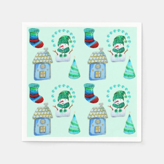 Schneeerlebnis - Muster Serviette (Vorderseite)