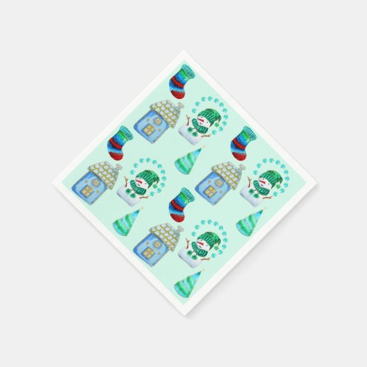 Schneeerlebnis - Muster Serviette (Ecke)