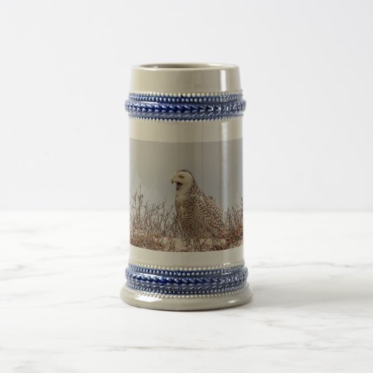 Schneeeule am Strand Bierglas (Mittel)