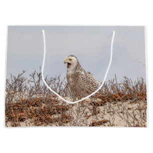 Schneeeule am Strand Große Geschenktüte
