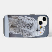 Schneeeule auf Schnee iPhone Hülle (Rückseite (Horizontal))