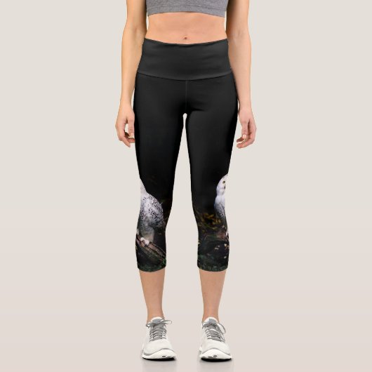 Schneeeule Capri Leggings (Vorderseite)