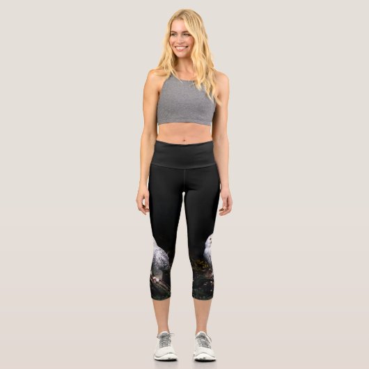 Schneeeule Capri Leggings (Vorderseite)