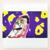 Schneeeule Glasuntersetzer (Vorderseite)