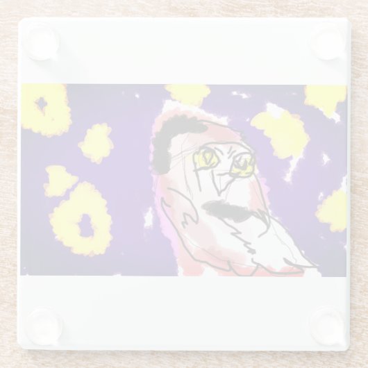 Schneeeule Glasuntersetzer (Rückseite)