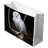 Schneeeule Große Geschenktüte (Vorderseite Schrägansicht)