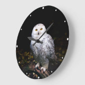 Schneeeule Große Wanduhr (Winkel)