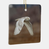 Schneeeule im Flug Keramikornament (Rechts)