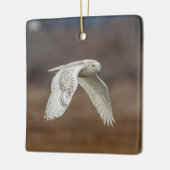 Schneeeule im Flug Keramikornament (Links)