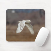 Schneeeule im Flug Mousepad (Mit Mouse)